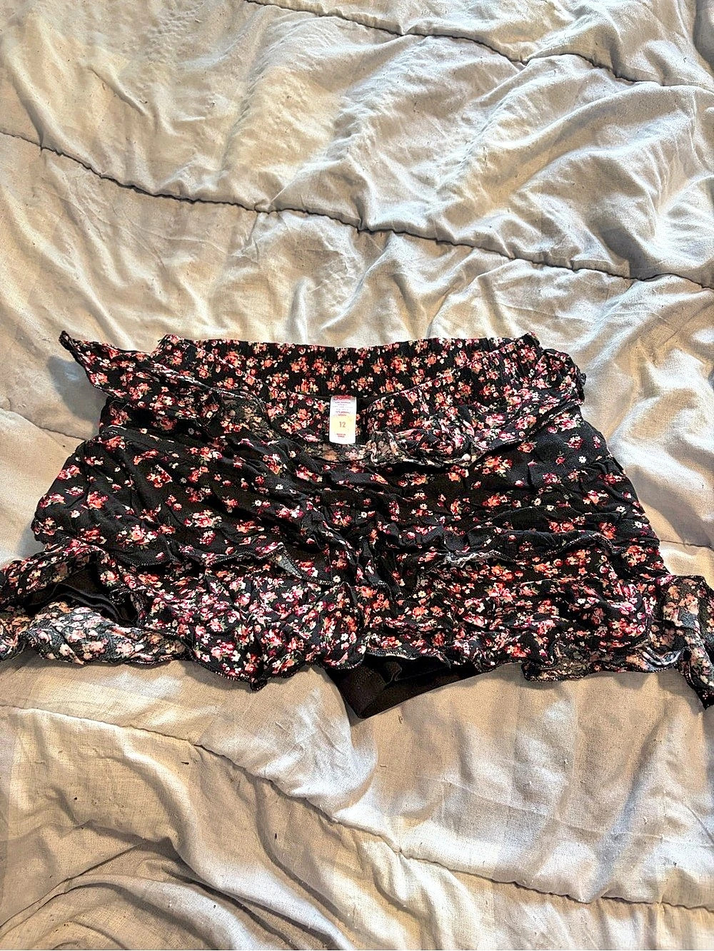 Justice Floral Ruffle Shorts Girls Size 12